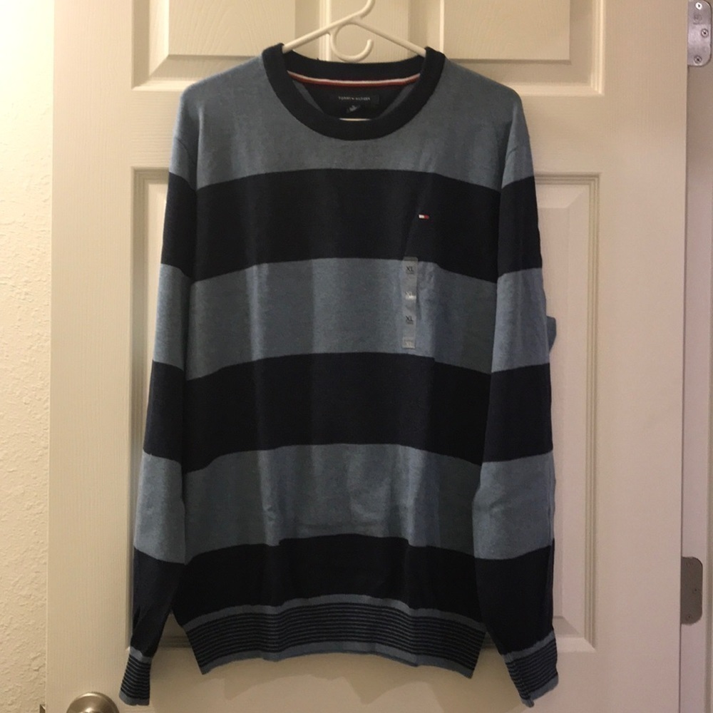 Tommy Hilfiger Men Crew V-neck Pullover Sweater